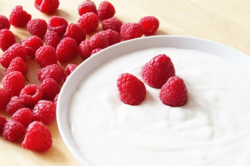 yoghurt med hindbær